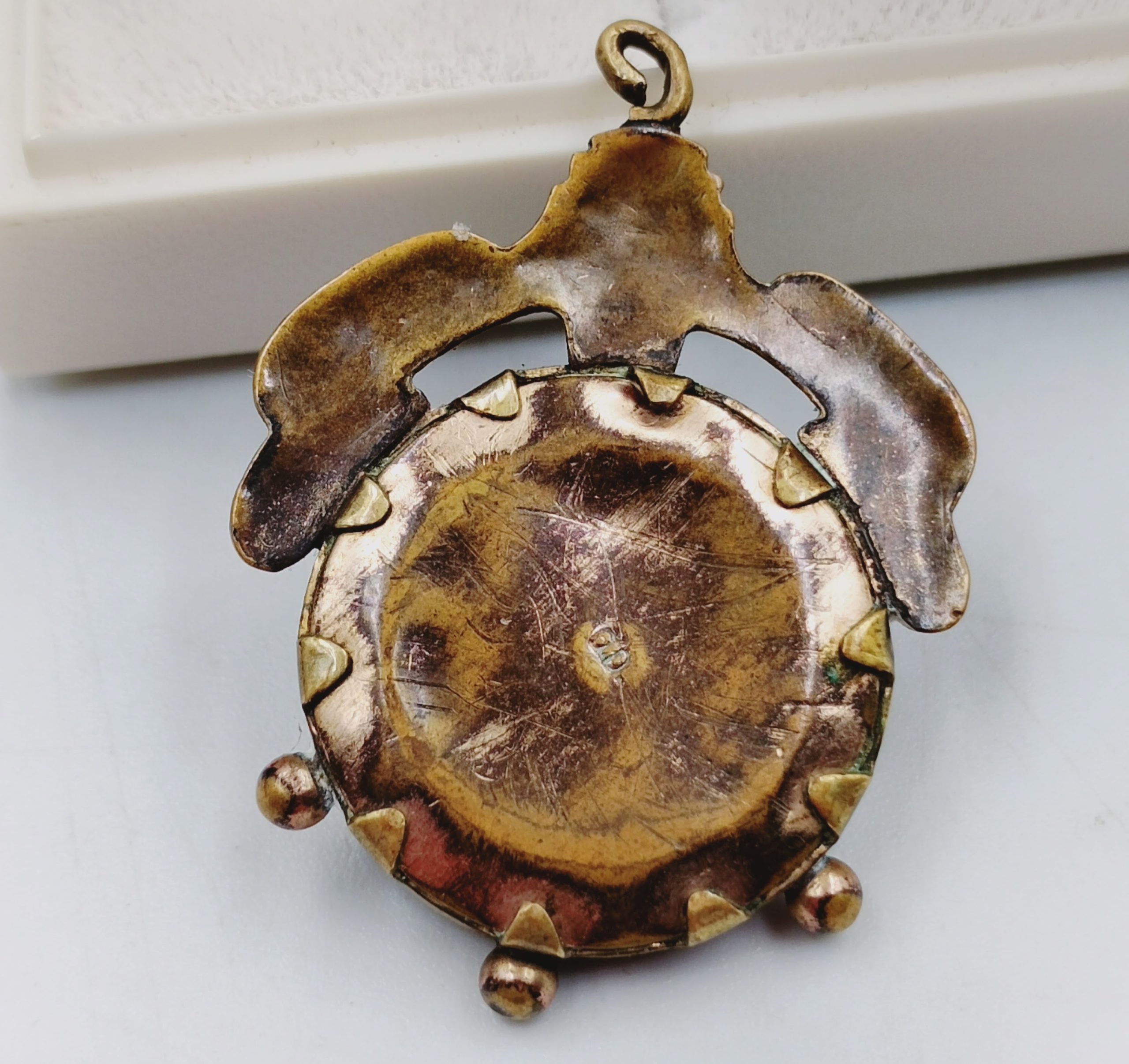 Zawieszka złocona Schaumgold biedermeier zdjęcie antyk przedwojenny - obrazek 4