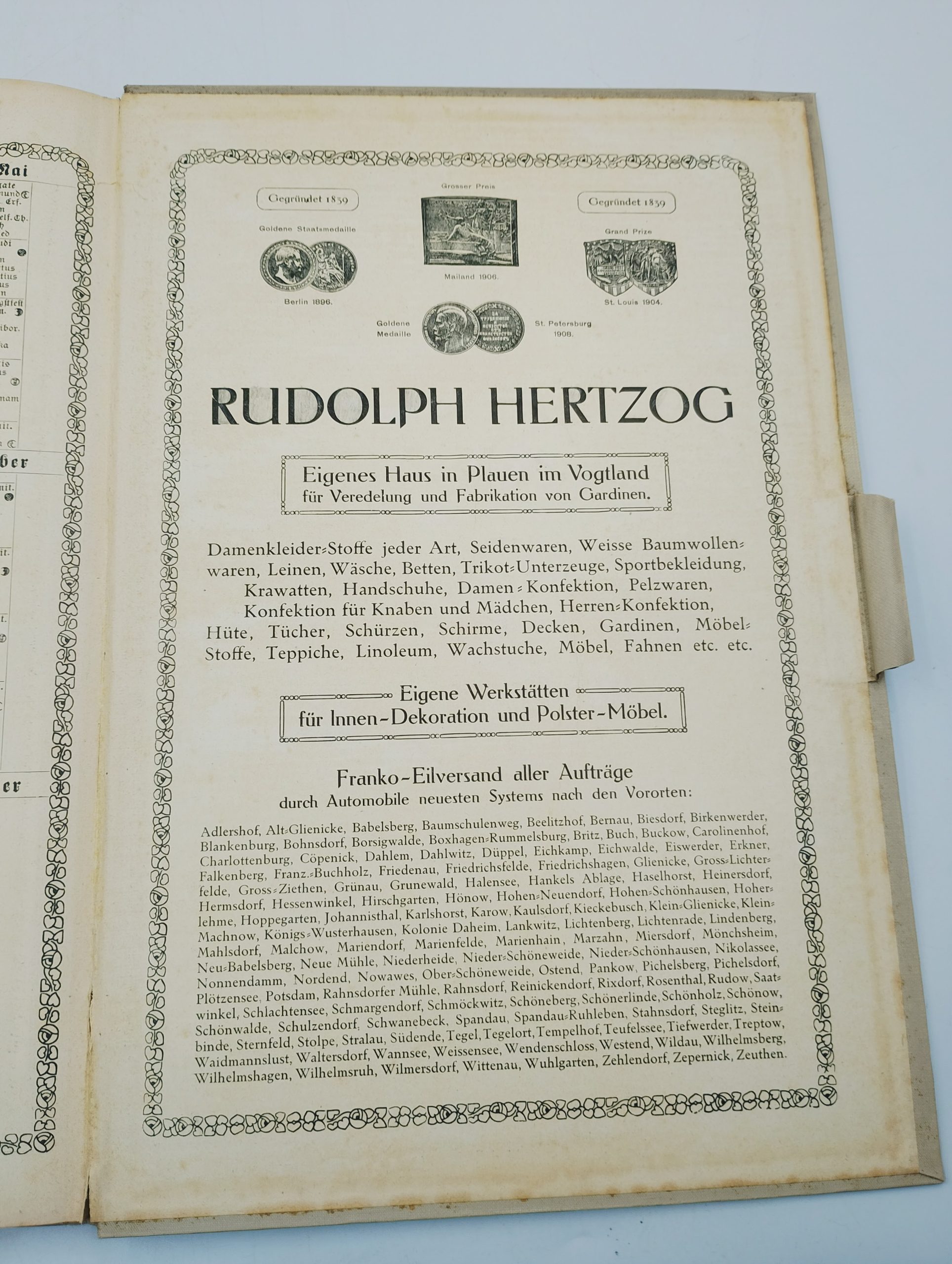Rocznik Rudolph Hertzog Agenda 1910 Berlin - obrazek 9